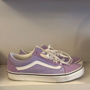 Vans Lilac and White Low-Top Shoes